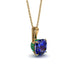 Hidden Halo Cushion Sapphire Necklace - Alivia No. 28