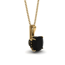 Hidden Halo Cushion Black Diamond Necklace - Alivia No. 37 image 1