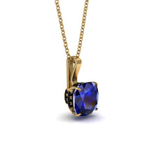 Hidden Halo Cushion Sapphire Necklace - Alivia No. 43 image 1
