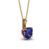 Hidden Halo Cushion Sapphire Necklace - Alivia No. 58