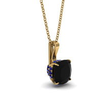 Hidden Halo Cushion Black Diamond Necklace - Alivia No. 67 image 1