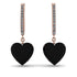 Heart Black Diamond Earrings - Noelle No. 8