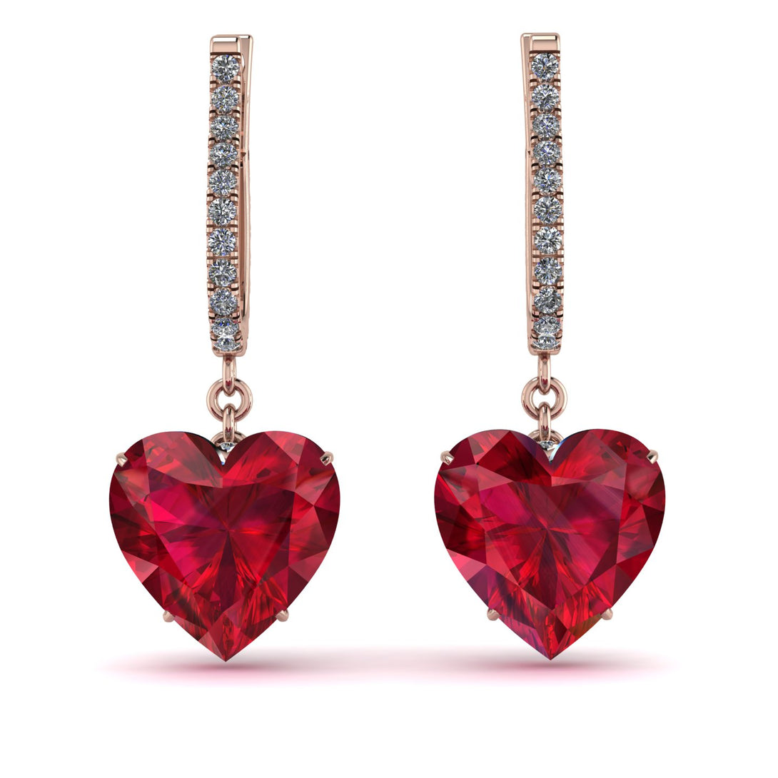 Heart Ruby Earrings - Noelle No. 11
