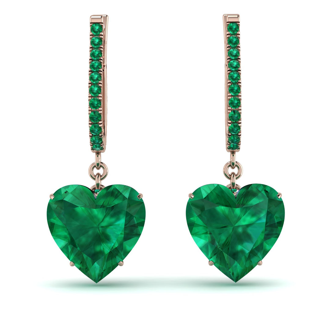 Heart Emerald Earrings - Noelle No. 20