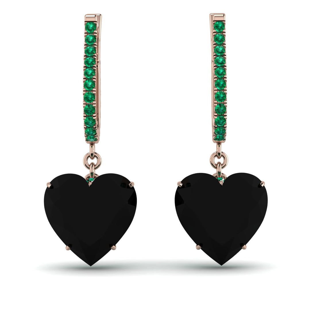 Heart Black Diamond Earrings - Noelle No. 23
