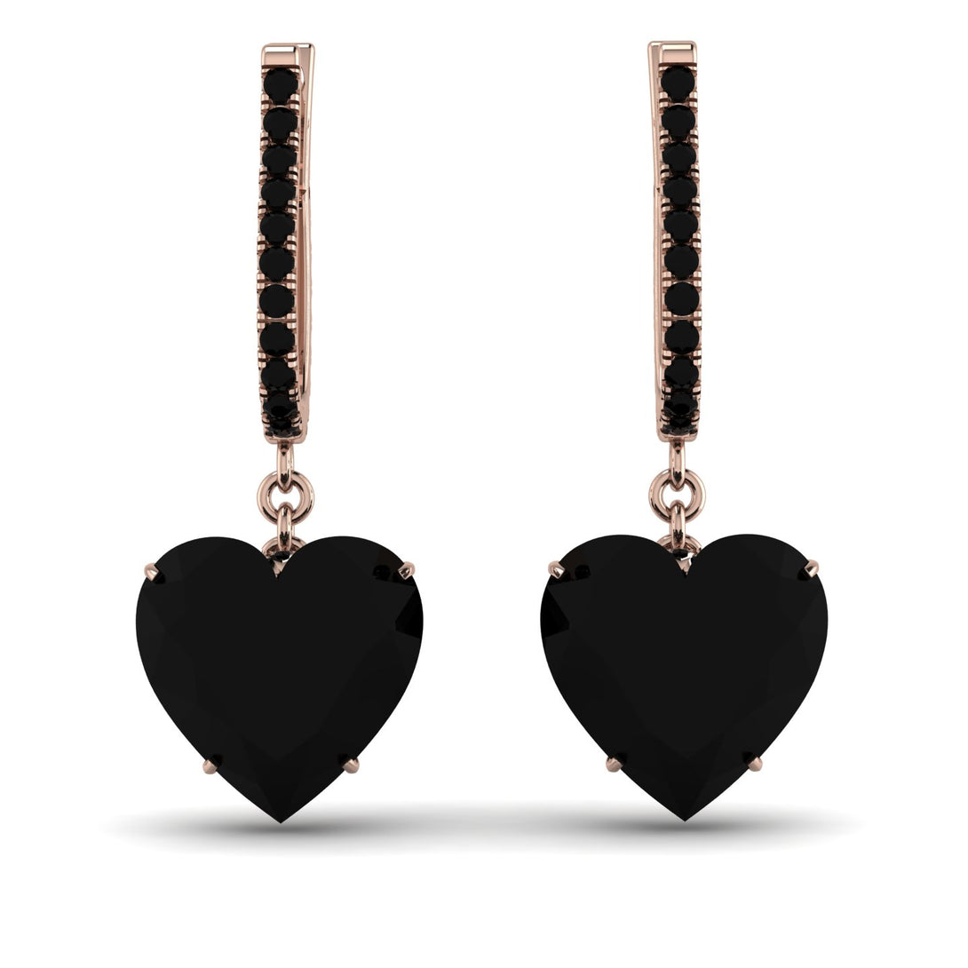 Heart Black Diamond Earrings - Noelle No. 38