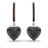 Heart Black Diamond Earrings - Noelle No. 38