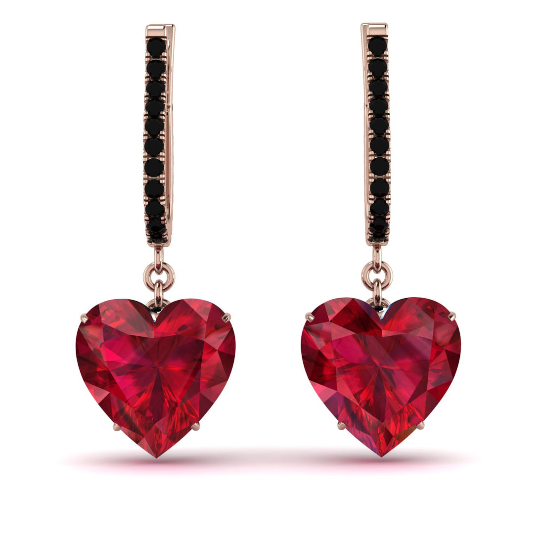 Heart Ruby Earrings - Noelle No. 41