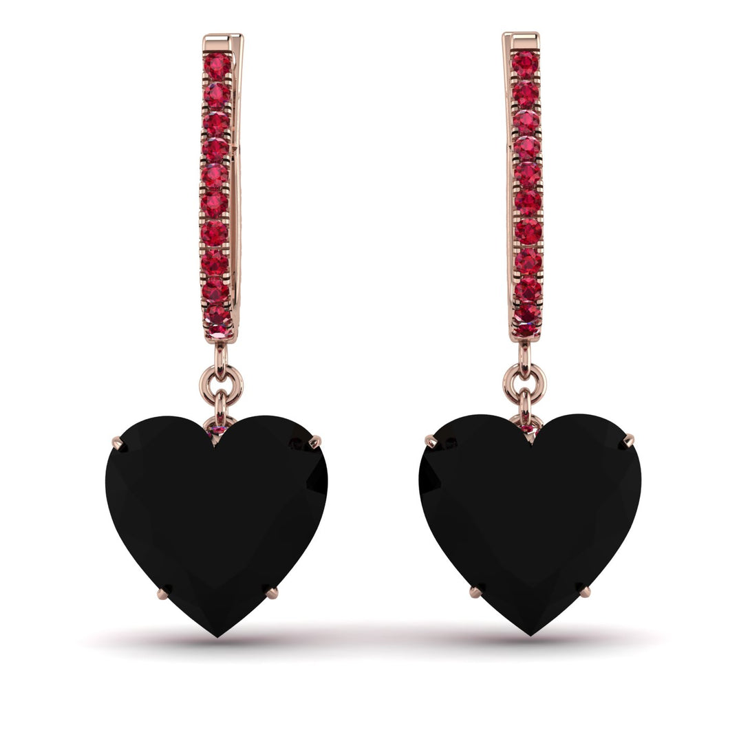 Heart Black Diamond Earrings - Noelle No. 53