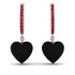 Heart Black Diamond Earrings - Noelle No. 53
