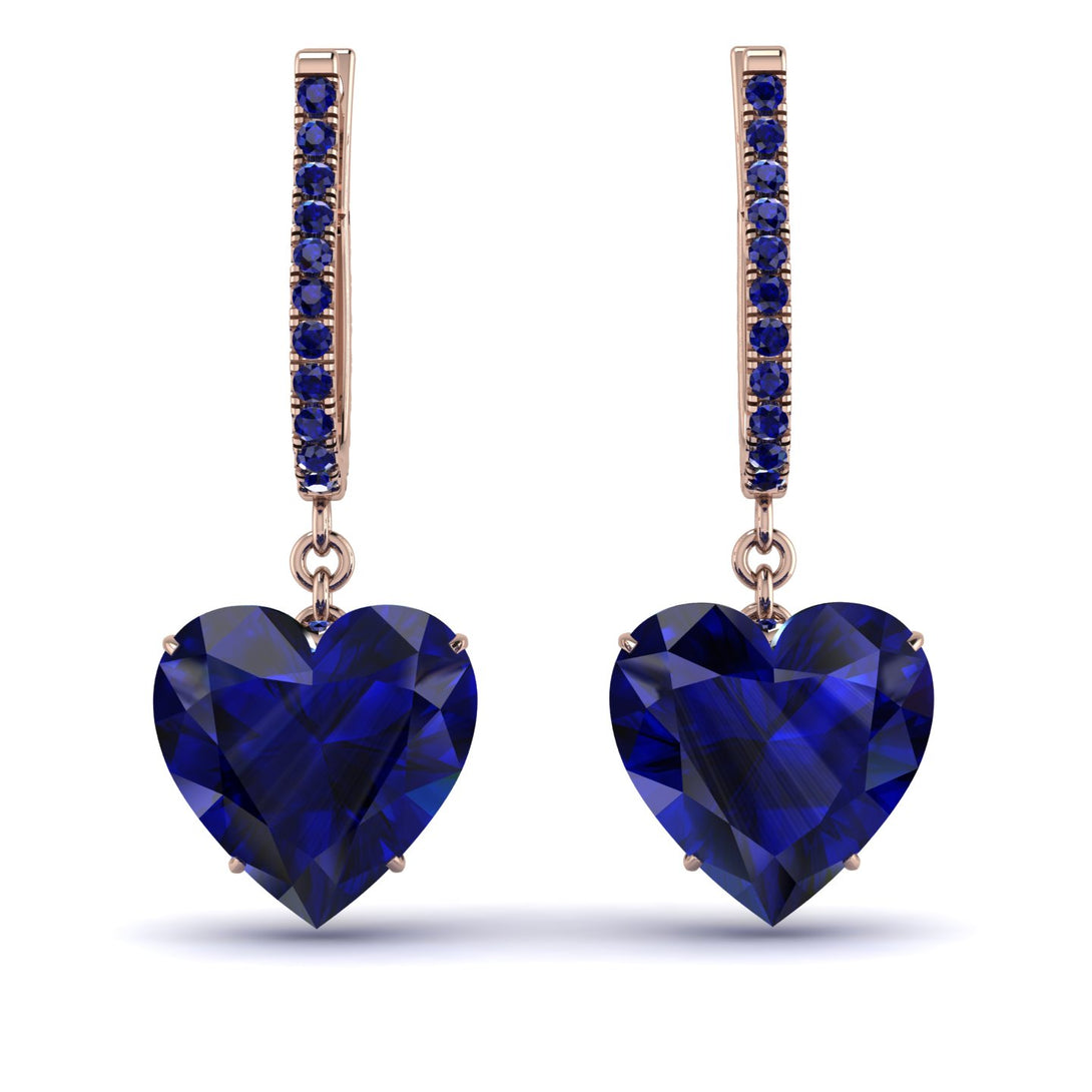 Heart Sapphire Earrings - Noelle No. 74