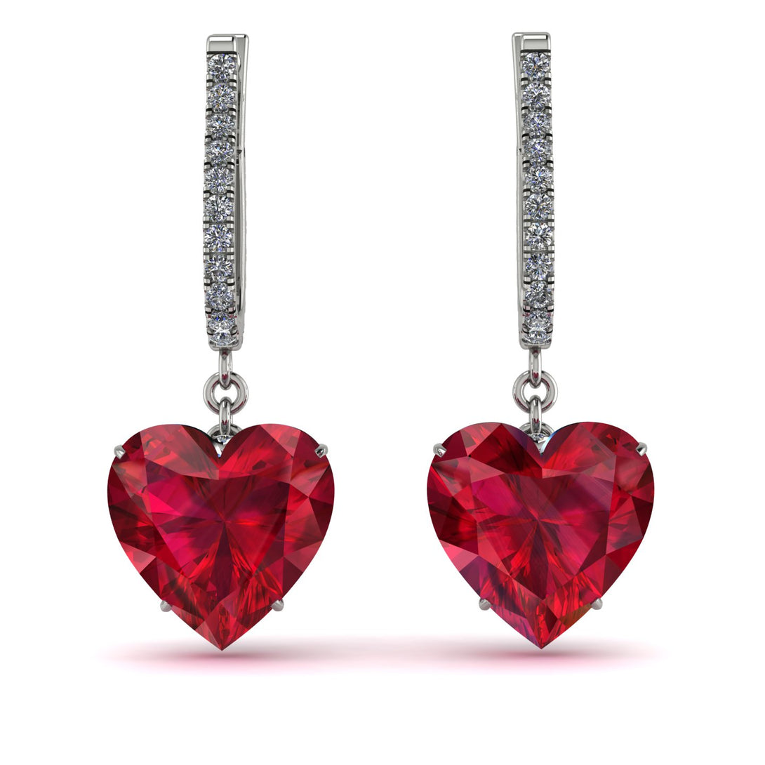 Heart Ruby Earrings - Noelle No. 12