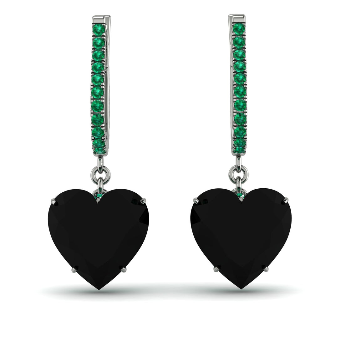 Heart Black Diamond Earrings - Noelle No. 24