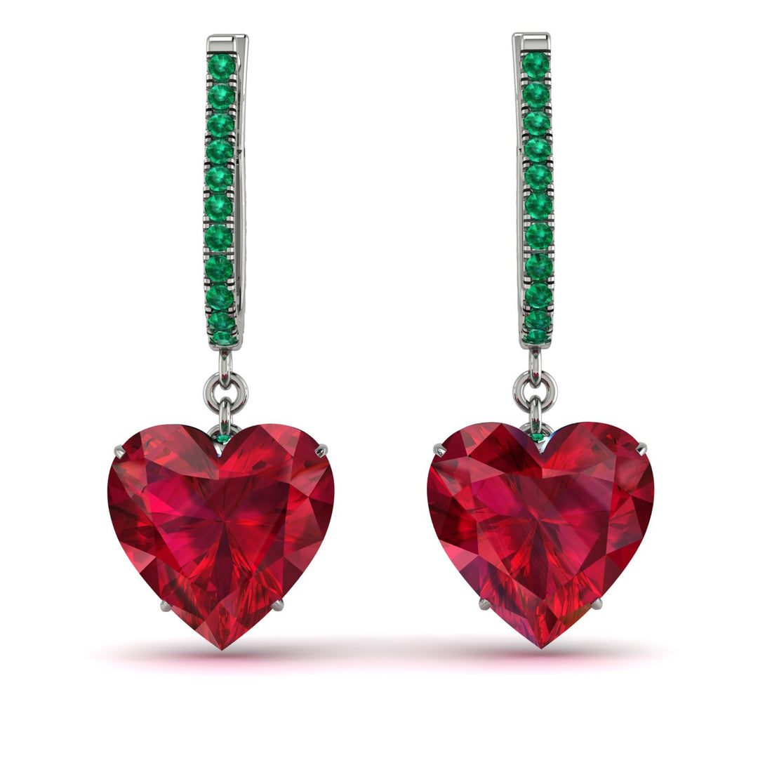 Heart Ruby Earrings - Noelle No. 27