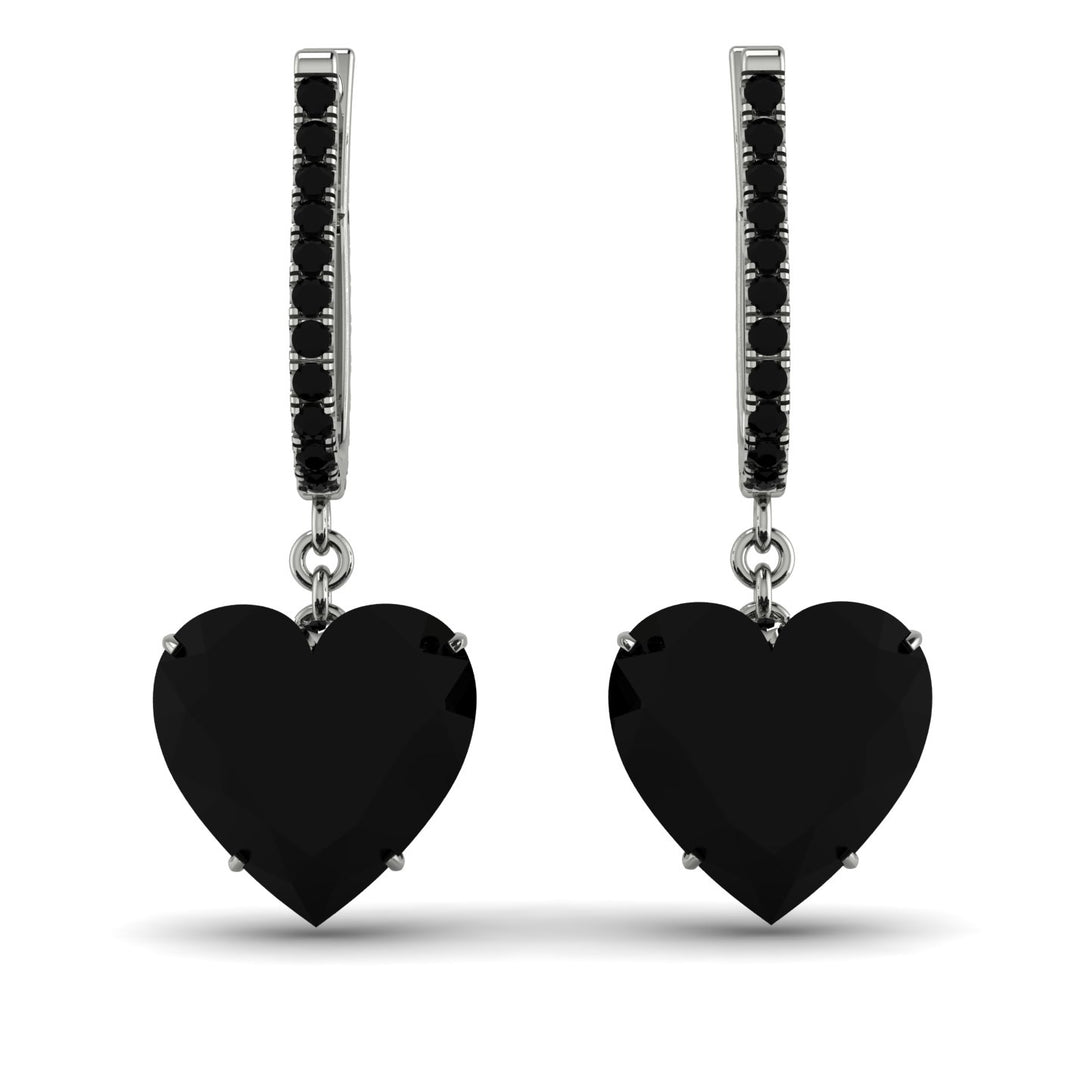 Heart Black Diamond Earrings - Noelle No. 39