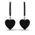 Heart Black Diamond Earrings - Noelle No. 39
