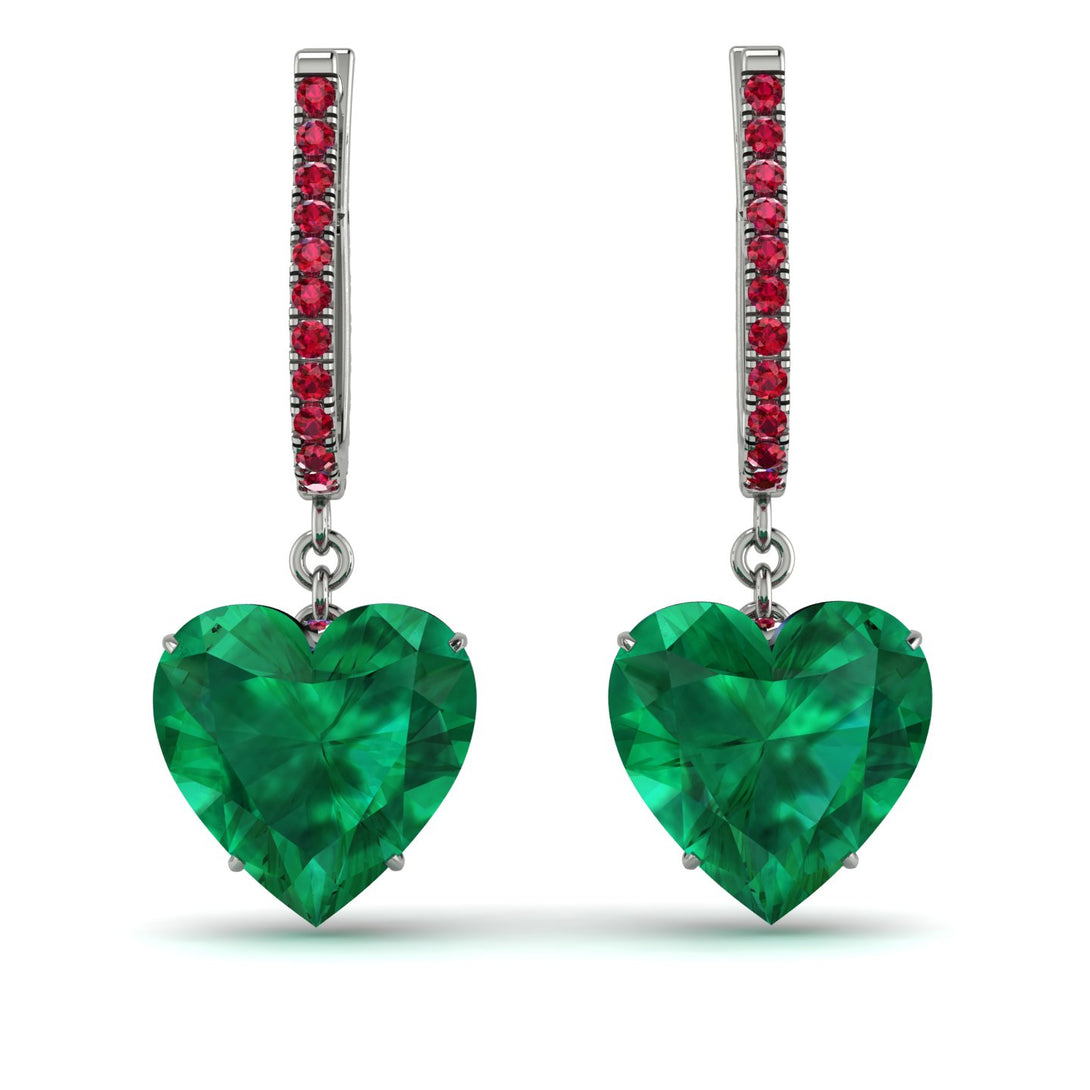 Heart Emerald Earrings - Noelle No. 51