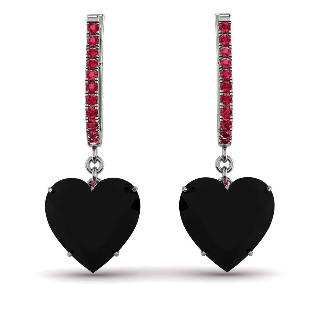 Heart Black Diamond Earrings - Noelle No. 54