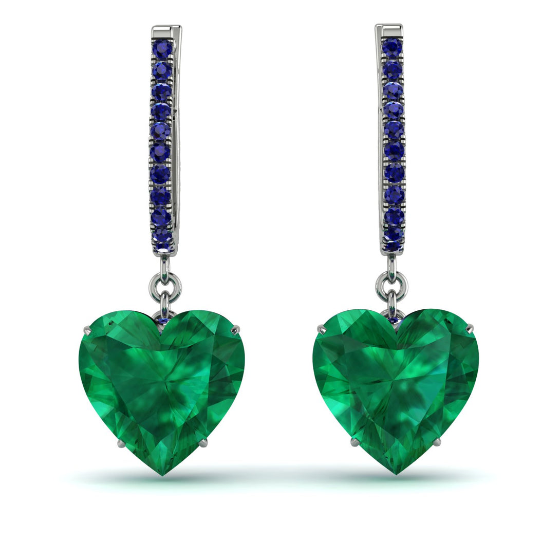 Heart Emerald Earrings - Noelle No. 66