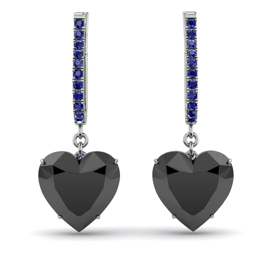 Heart Black Diamond Earrings - Noelle No. 69