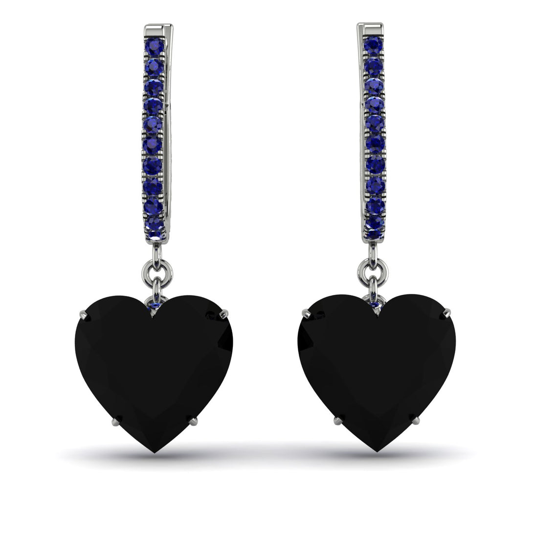 Heart Black Diamond Earrings - Noelle No. 69