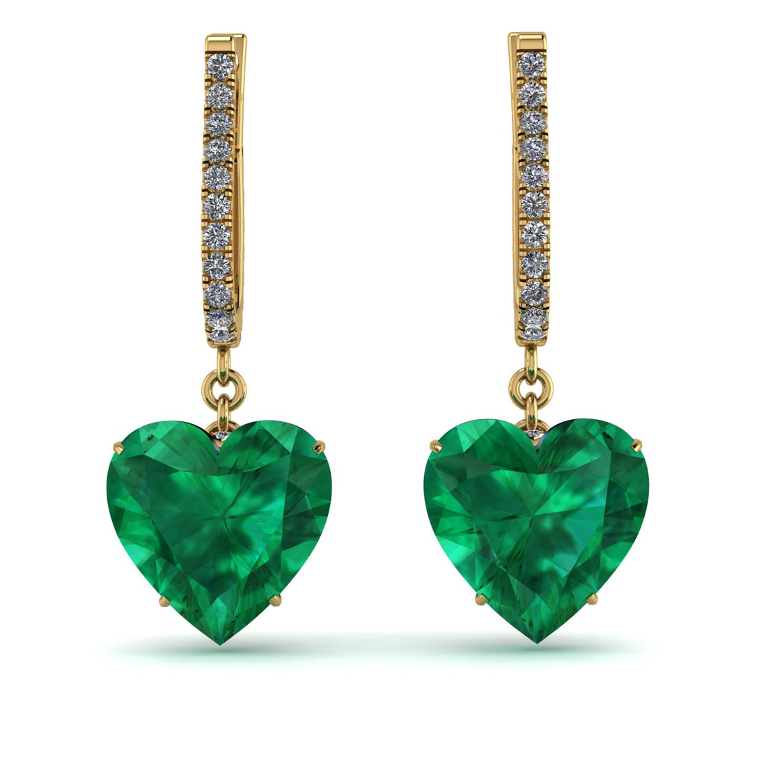 Heart Emerald Earrings - Noelle No. 4