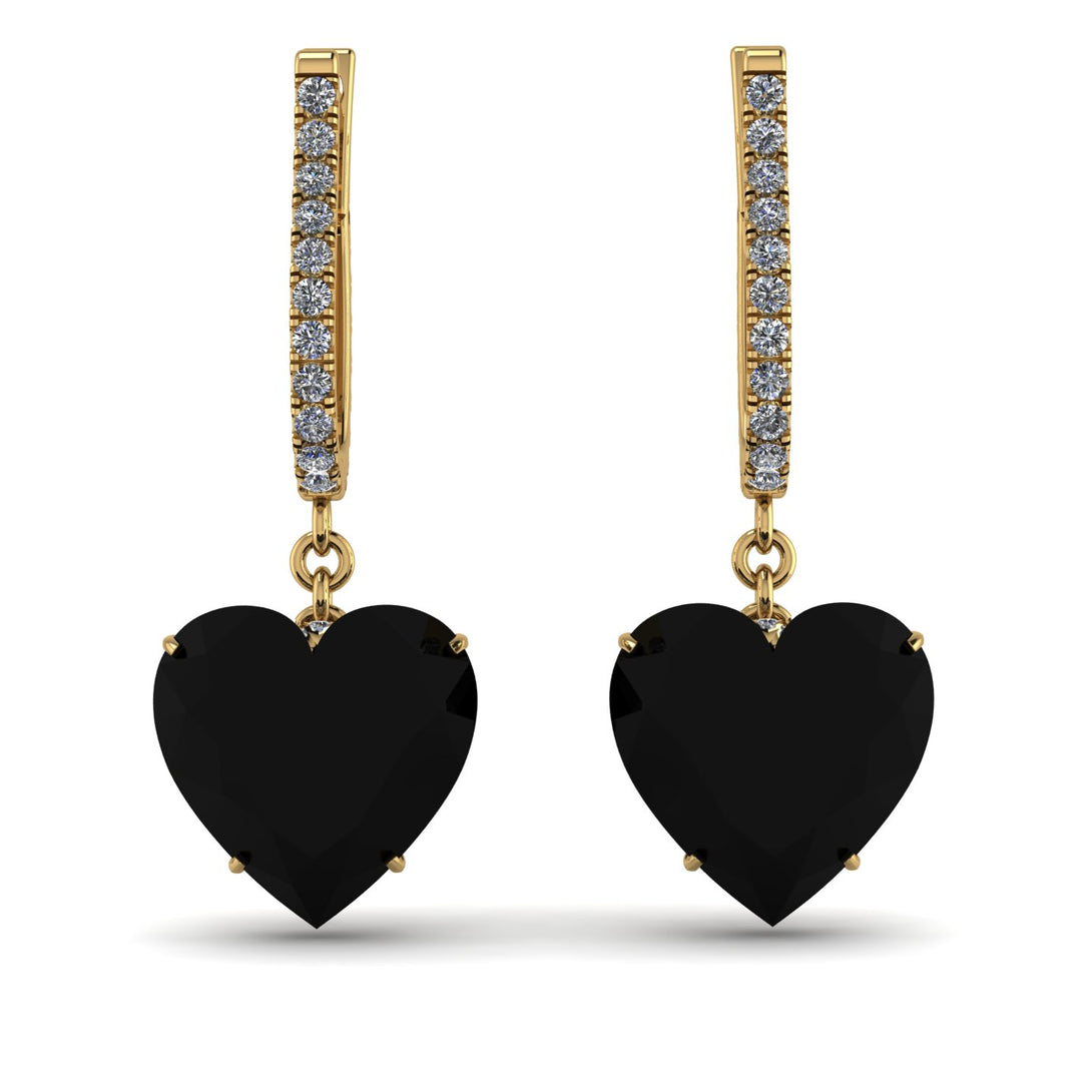 Heart Black Diamond Earrings - Noelle No. 7