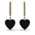 Heart Black Diamond Earrings - Noelle No. 7
