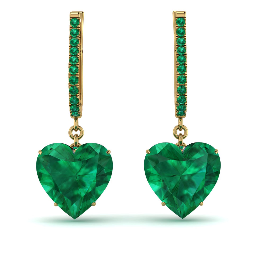 Heart Emerald Earrings - Noelle No. 19