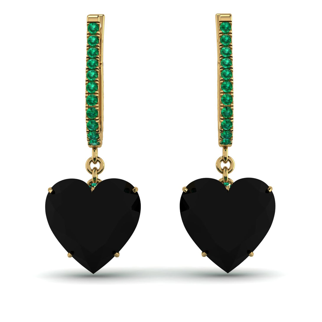 Heart Black Diamond Earrings - Noelle No. 22