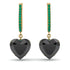 Heart Black Diamond Earrings - Noelle No. 22