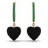 Heart Black Diamond Earrings - Noelle No. 22