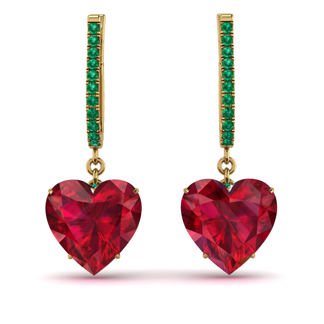Heart Ruby Earrings - Noelle No. 25