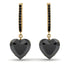 Heart Black Diamond Earrings - Noelle No. 37