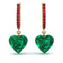 Heart Emerald Earrings - Noelle No. 49