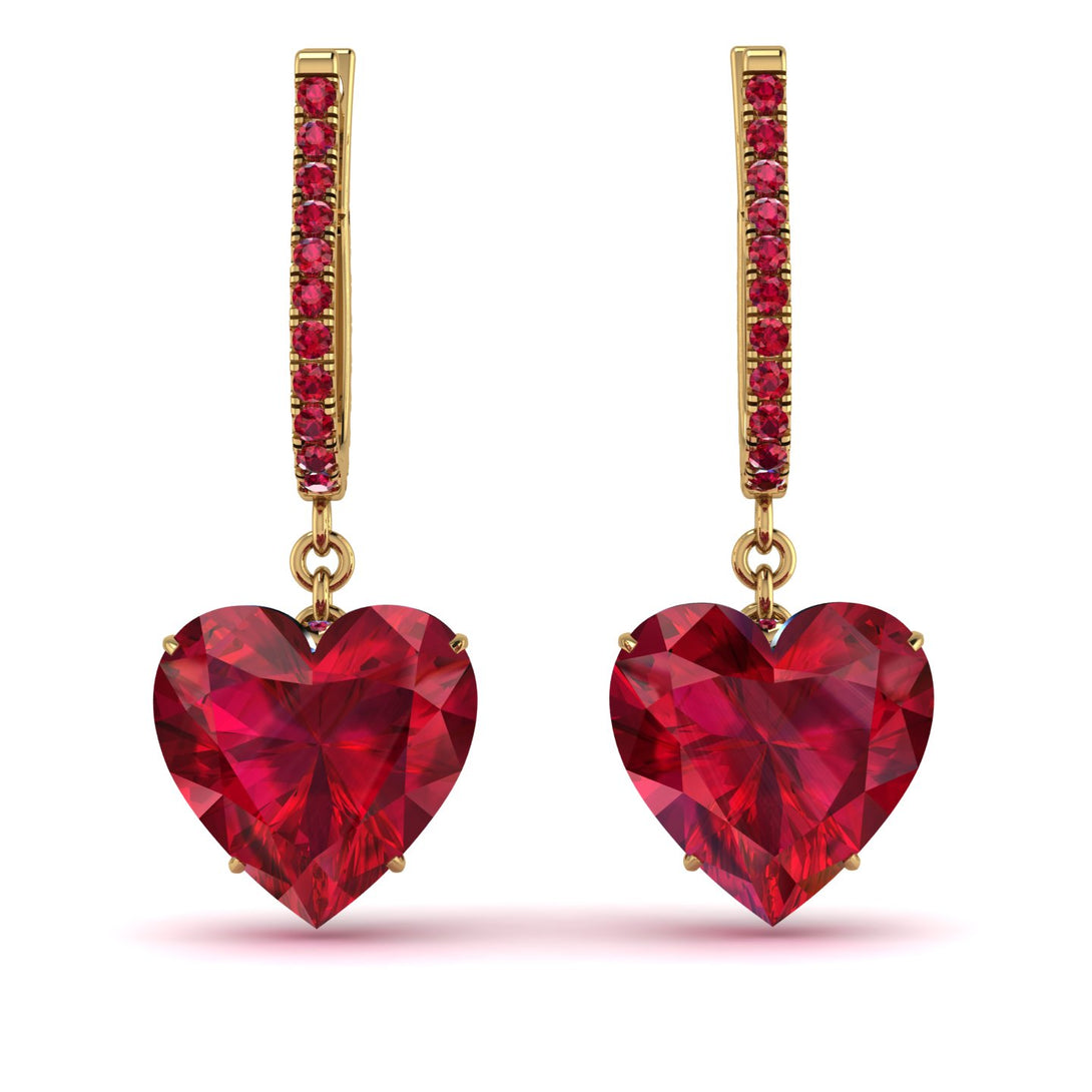 Heart Ruby Earrings - Noelle No. 55