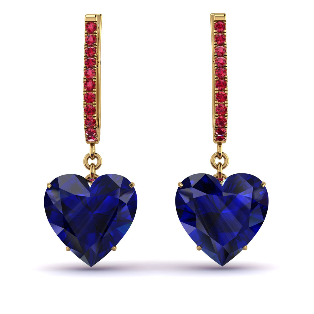 Heart Sapphire Earrings - Noelle No. 58