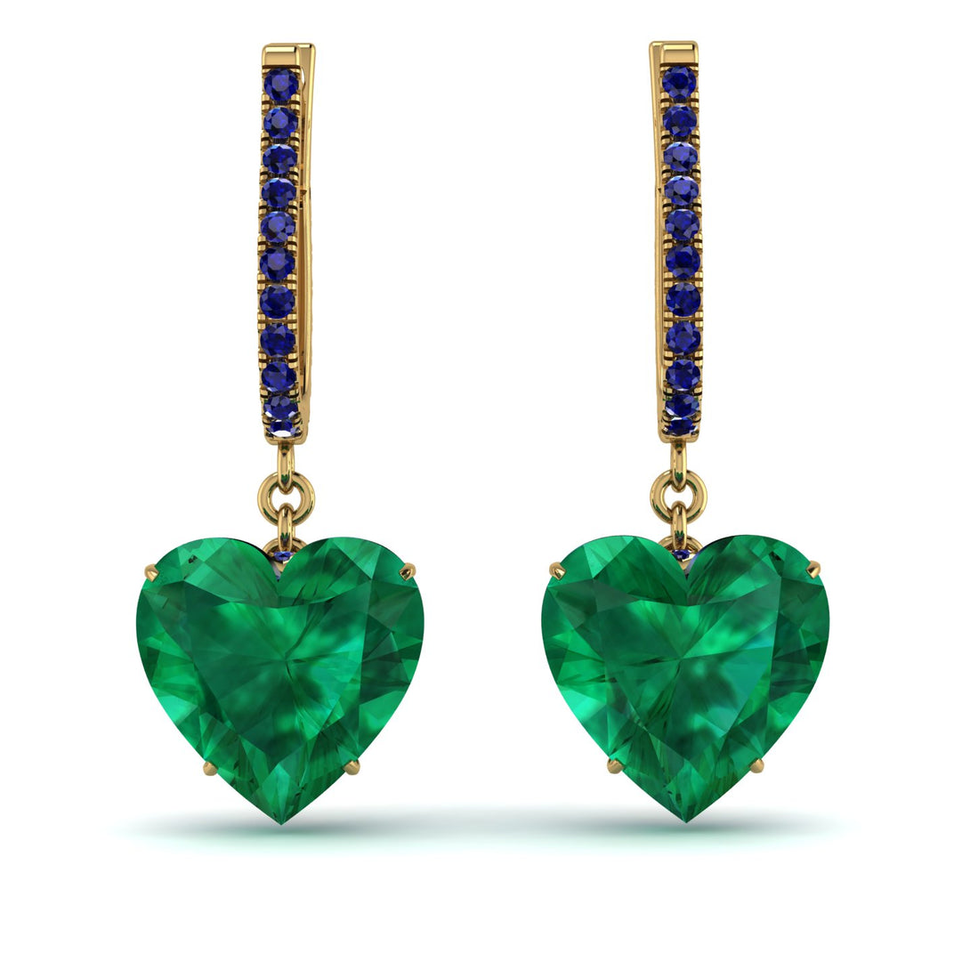 Heart Emerald Earrings - Noelle No. 64