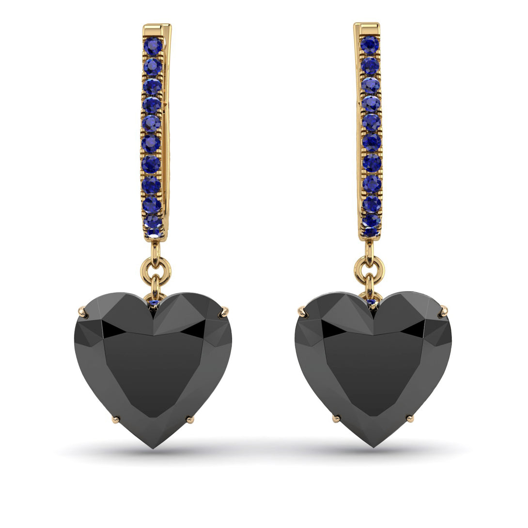 Heart Black Diamond Earrings - Noelle No. 67