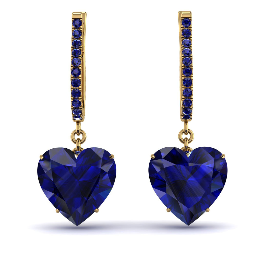 Heart Sapphire Earrings - Noelle No. 73