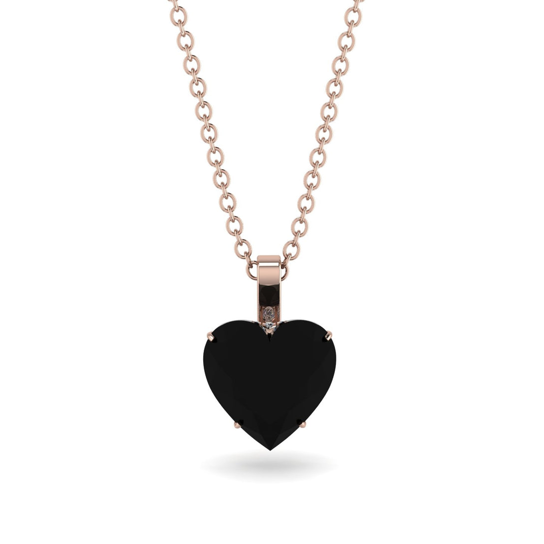 Heart Black Diamond Necklace - Noelle No. 8
