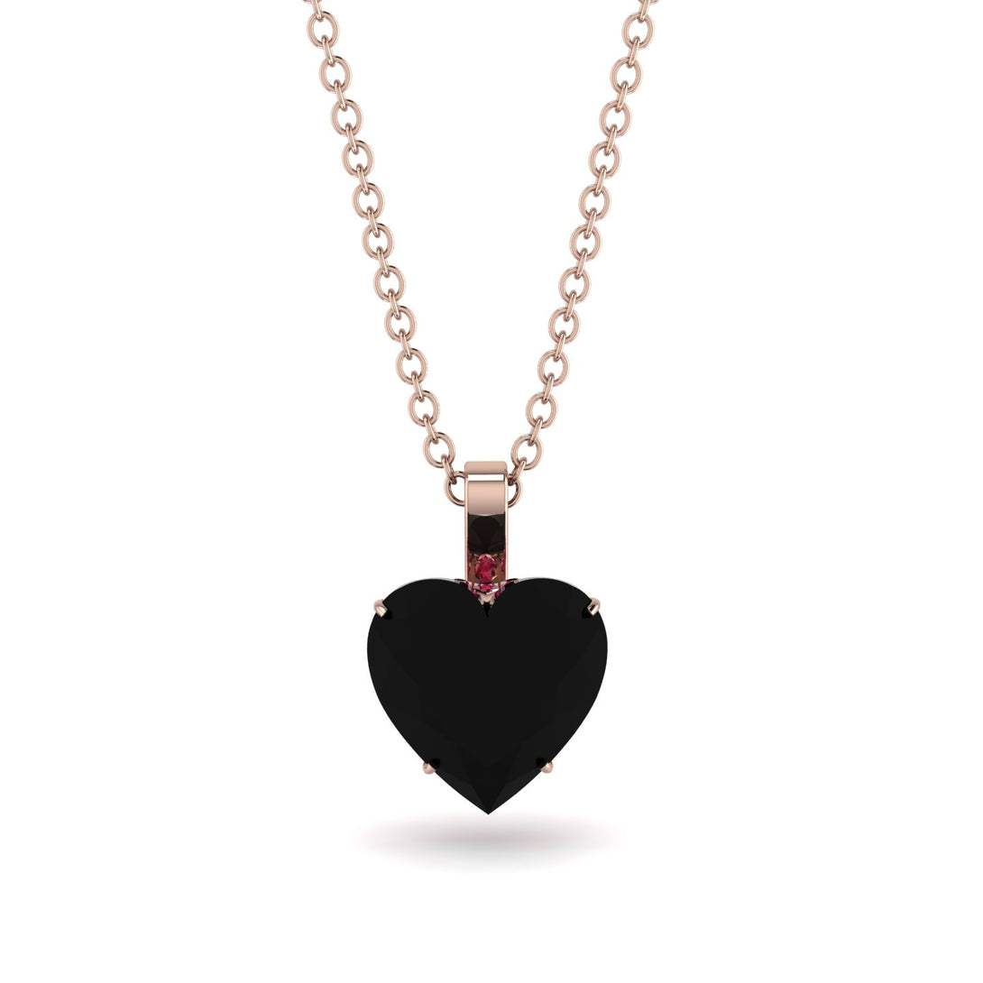 Heart Black Diamond Necklace - Noelle No. 53