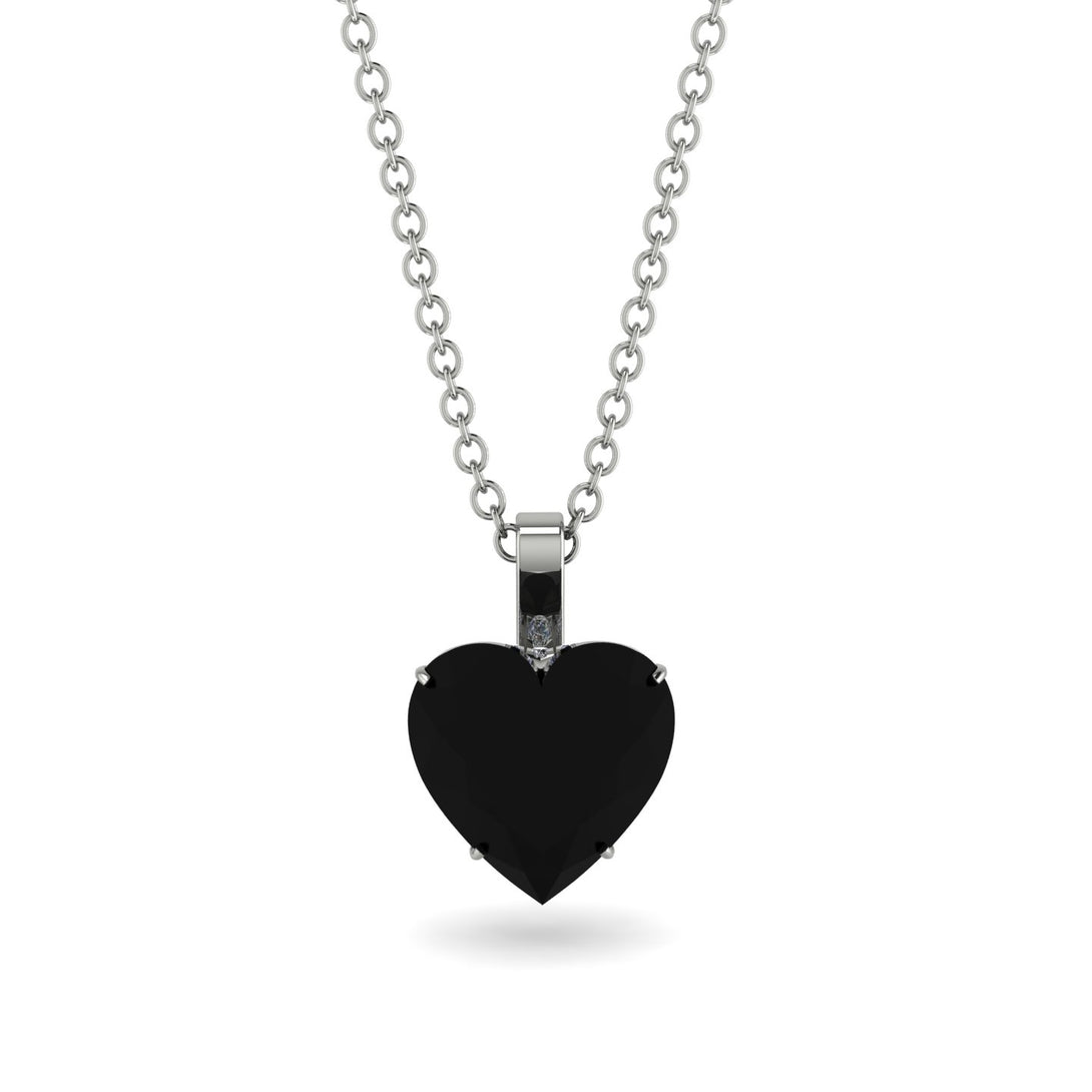 Heart Black Diamond Necklace - Noelle No. 9