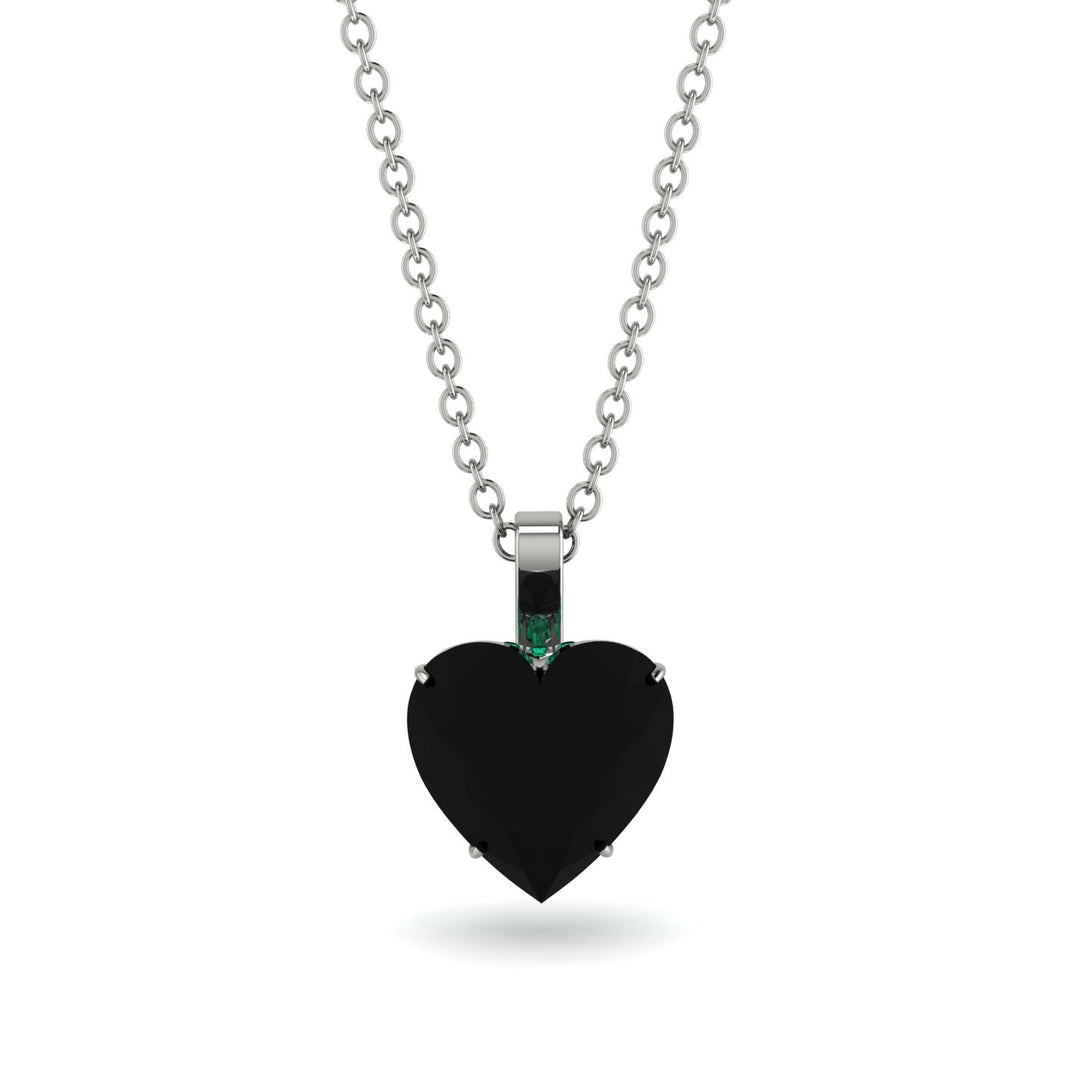 Heart Black Diamond Necklace - Noelle No. 24