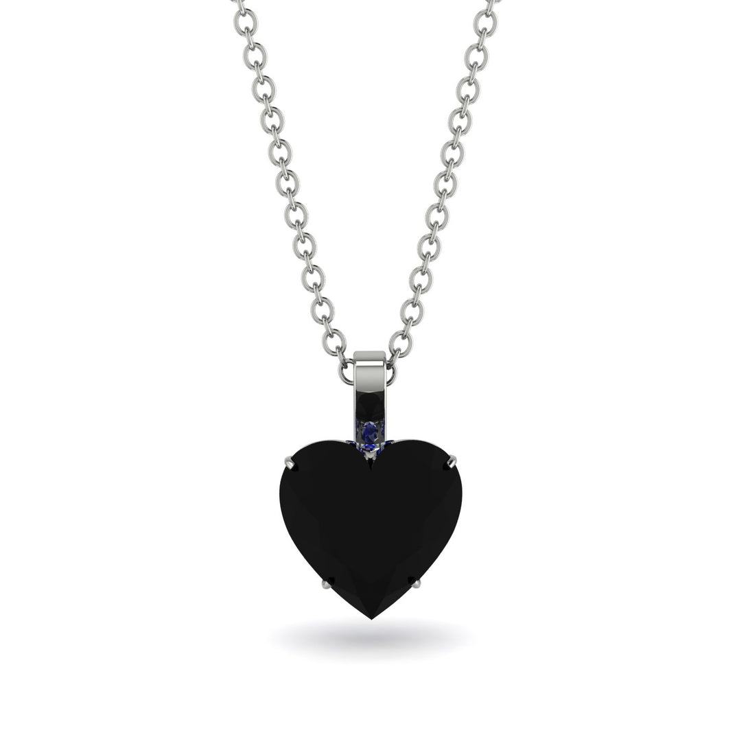 Heart Black Diamond Necklace - Noelle No. 69