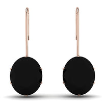 Oval Hidden Halo Black Diamond Earrings - Gemma No. 23 image 1