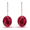 Oval Hidden Halo Ruby Earrings - Gemma No. 56