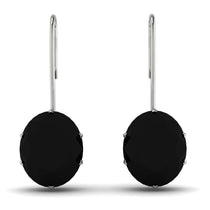 Oval Hidden Halo Black Diamond Earrings - Gemma No. 9 image 1