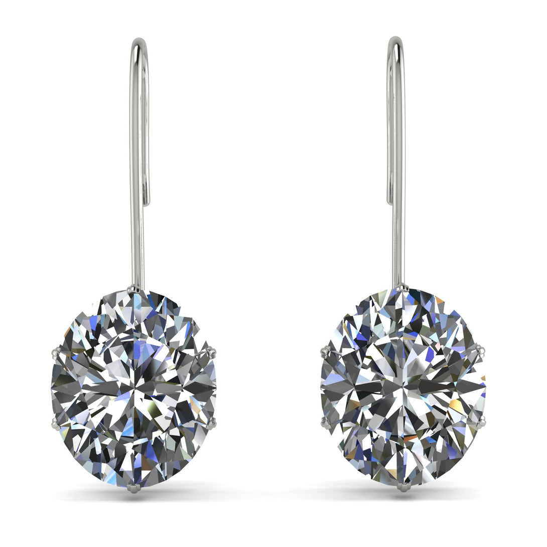 Oval Hidden Halo Diamond Earrings - Gemma No. 18
