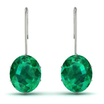 Oval Hidden Halo Emerald Earrings - Gemma No. 21 image 1